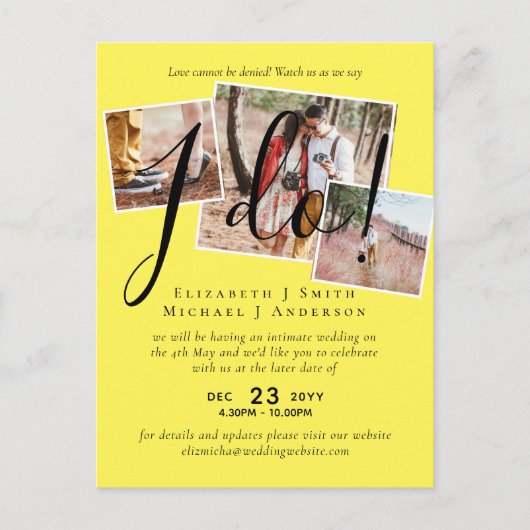 Uitstel van de bruiloft Wijziging van de datum Ont Briefkaart (Voorkant)