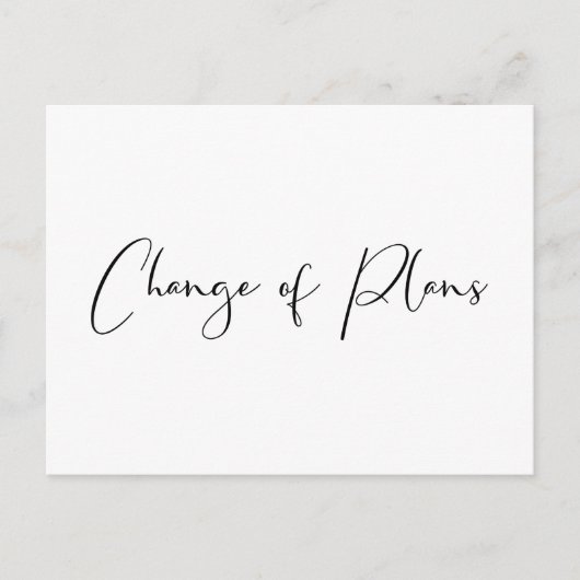 Uitstel van de bruiloft Wijziging van plannen Zwar Aankondigingskaart (Voorkant)