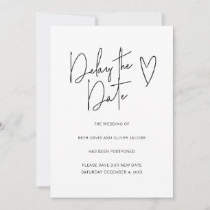 Uitstel van de datum Wijziging van plannen Eenvoud Save The Date