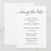 Uitstel van het moderne zwarte en witte trouwfeest aankondiging (Voorkant / Achterkant)