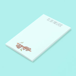 Uitstelpende Schattigee paar baby luiaards op Bran Post-it® Notes