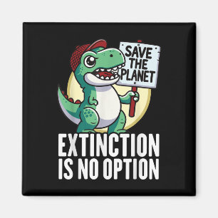Uitsterven Is Geen Optie Dinosaurus Milieubescherm Magneet
