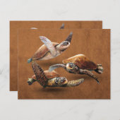 Uitsterven van zee schildpadden bespaart de schild briefkaart (Voorkant / Achterkant)