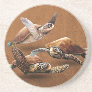 Uitsterven van zee schildpadden bespaart de schild zandsteen onderzetter