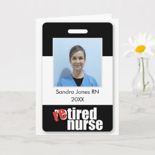 Uittredende verpleegkundige gepersonaliseerde foto kaart
