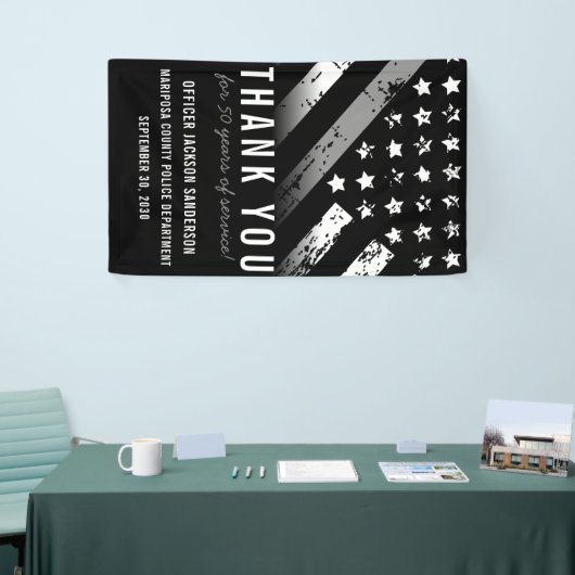 Uittreding van de rectificator Thin Silver Line Spandoek (Beurs)