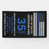 Uittreding van de Thin Blue Line Flag Police Party Spandoek (Horizontaal)