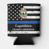 Uittreding van Thin Blue Line Logo Police Officer Blikjeskoeler (Voorkant)