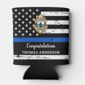 Uittreding van Thin Blue Line Logo Police Officer Blikjeskoeler (Achterkant)