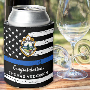 Uittreding van Thin Blue Line Logo Police Officer Blikjeskoeler