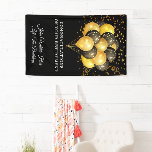Uittreding van zwart en goud spandoek (Insitu)