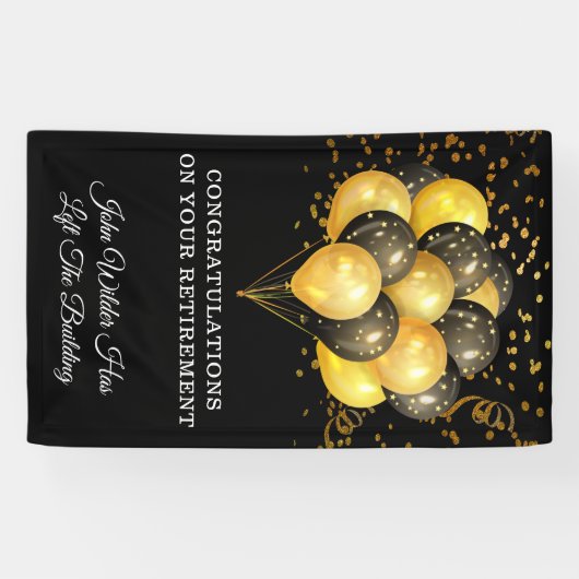 Uittreding van zwart en goud spandoek (Horizontaal)