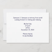 Uittredingsaankondiging Gevist boot op zonsonderga Aankondiging (Achterkant)