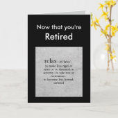 Uittredingsdefinitie van Relax Humor Greeting Kaart (Gele Bloem)