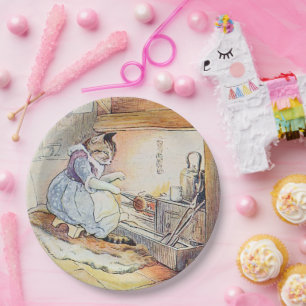 Uittredingsgroep kat kookgerei papieren bordje