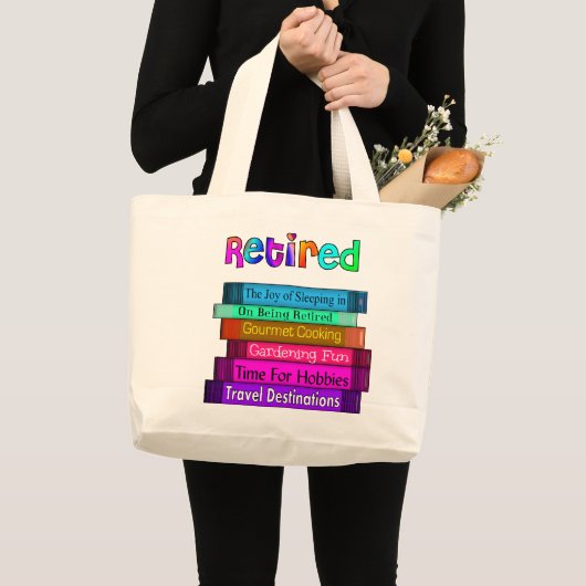 Uittredingskortingen Unieke stapel boekenontwerp Grote Tote Bag (Voorkant (product))