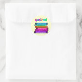 Uittredingskortingen Unieke stapel boekenontwerp Ronde Sticker (Tas)