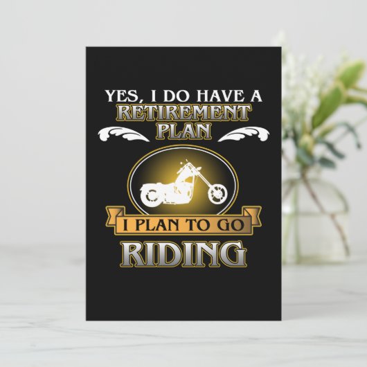 Uittredingsschema motorfiets bietenoverloop bedankkaart (Staand voorkant)