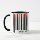 Uittredingsstreepjescode met laser mok (Links)