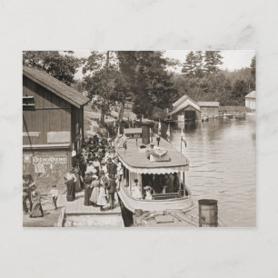 Uitvaart van stoomboten uit de Indische rivier Mic Briefkaart