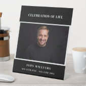 Uitvaart zwarte foto gedenkteken viering van het l reclamebord met voetstuk (Insitu)