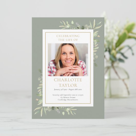 Uitvaartdienstprogramma met groen programma (Staand voorkant)