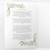 Uitvaartgroen Order Of Service Herdenkingsdienst Drieluik Programma (Binnenzijde eerst)