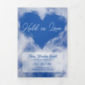 Uitvaartprogramma 'Held in Love Cloud Heart Trifol Drieluik Programma (Cover)