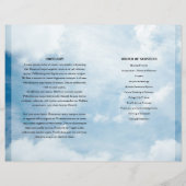 Uitvaartprogramma sjabloon blauwe lucht (Achterkant)