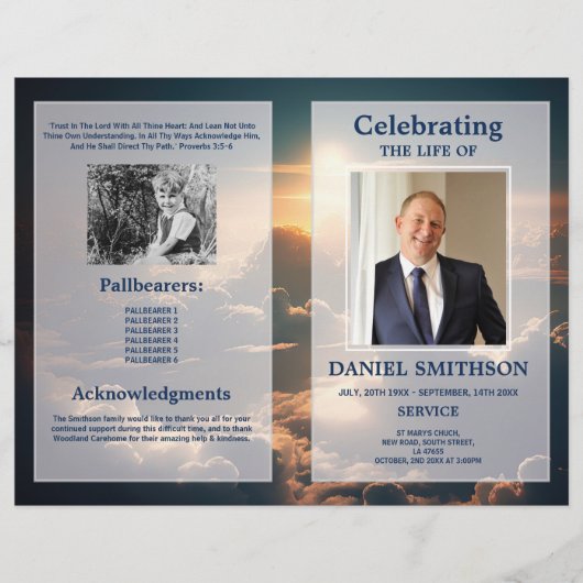 Uitvaartprogramma Viering van Levenswolken Flyer (Voorkant)