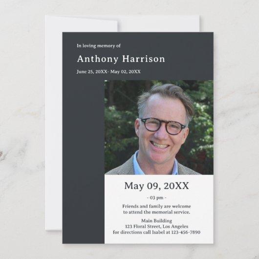 Uitvaartservice Aangepaste foto Kaart (Voorkant)