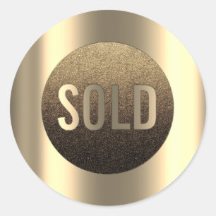 Uitverkocht Deep Sepia Metallic Real Estate Agent Ronde Sticker