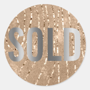Uitverkocht Glitter Bruin Grijs Vastgoed Agent Ronde Sticker