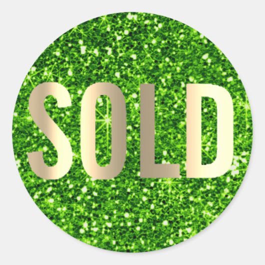 Uitverkocht Gold Green Golf Green Lux Estate Agent Ronde Sticker (Voorkant)