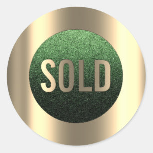 Uitverkocht Green Sepia Metallic Real Estate Agent Ronde Sticker