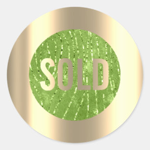 Uitverkocht Green Zebra Gold Metal Estate Agent Ronde Sticker