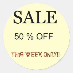 Uitverkoop 50% korting > Uitverkoopstickers Ronde Sticker