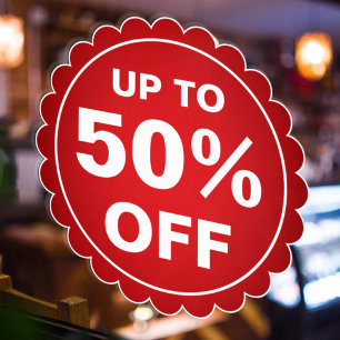 Uitverkoop Korting Procentuele Promotie Rode Aanbi Sticker