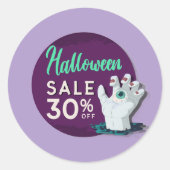 Uitverkoop met Halloween Ronde Sticker (Voorkant)