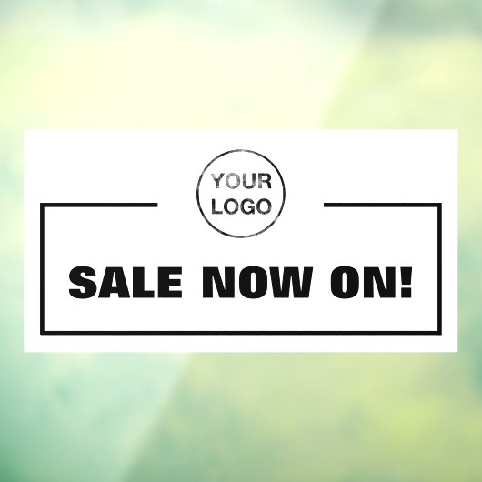 Uitverkoop nu en bedrijfslogo raamsticker (Vel 3)