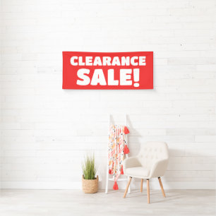 Uitverkoop opruimen! rode banner