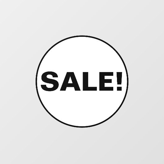 Uitverkoop raambord voor bedrijf - Gele cirkel Raamsticker (Vel)