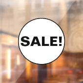 Uitverkoop raambord voor bedrijf - Gele cirkel Raamsticker (Vel 2)