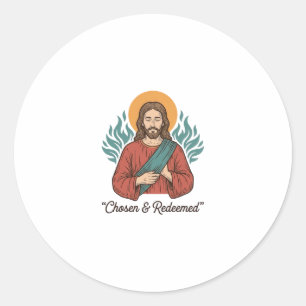 Uitverkoren & Verlossing Christelijke Vintage Jezu Ronde Sticker