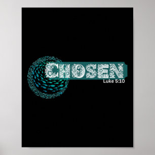 Uitverkoren x vissen zwemmen tegen huidig x Bijbel Poster