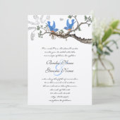  uitvindingen over de bruiloft van blauwvogels kaart (Staand voorkant)