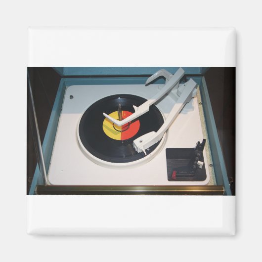 Uitvoerbaar vinylplaat en  platenspeler magneet (Voorkant)