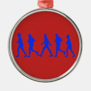 Uitvoeren van joggen metalen ornament