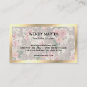 Uitvoerend gouden frame marmeren bloempatroon visitekaartje (Achterkant)