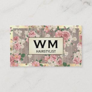 Uitvoerend gouden frame marmeren bloempatroon visitekaartje